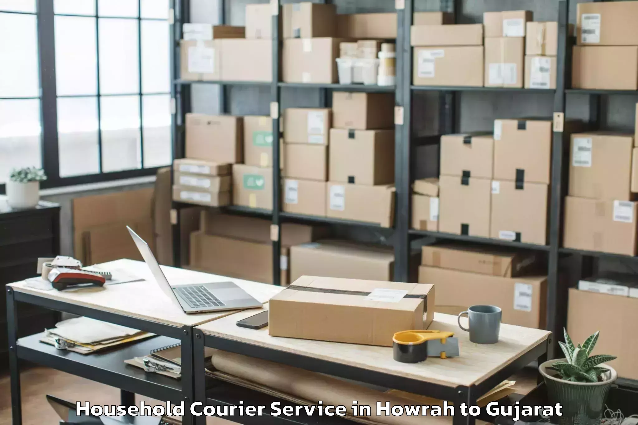 Reliable Howrah to Childrens University Gandhinag Household Courier